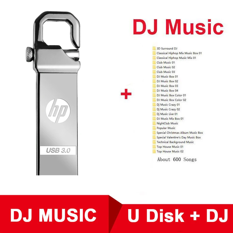 X750W Plus DJ Флешка Металлический флеш-накопитель hp 32 Гб 64 Гб DIY Pendrive X750W Cle USB 3,0 Memory Stick Key Thumb Hook Lock Flies диск на ключ флэшка - Цвет: X750W Plus DJ
