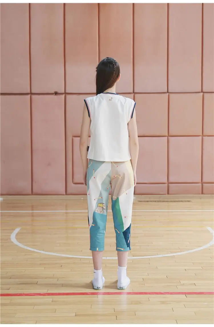 Милые Яркие летние новые повседневные свободные брюки до щиколотки с игривым