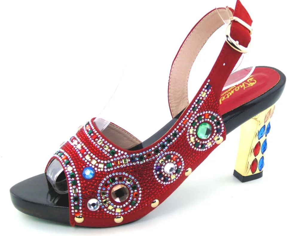 Люкс Африканских Сандалии Леди Обувь Новый дизайн Италия ПУ Кожаные Туфли На