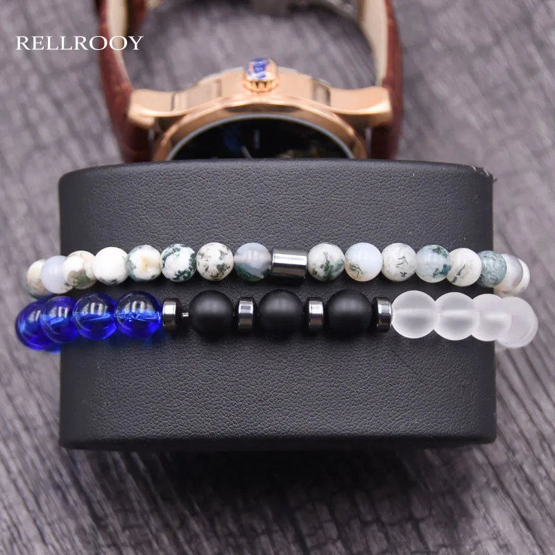 2 шт./комплект мужские и женские браслеты из натурального камня | Украшения