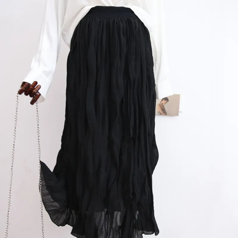 LANMREM 2020 Новинка однотонная винтажная эластичная лента плиссированная Женская