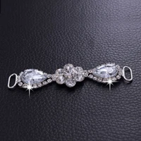 diy 10pcs glass rhinestones exquiste plum blossom strass buckle copper chain fit for swimming wear bridal dress bikini connector