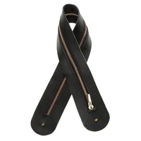 50cm genuine leather patch zipper with pin hole diy oval soft leather sheet for bag handbag sewing accessories black