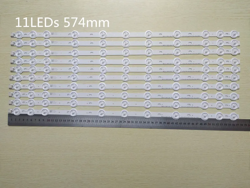 New Original 10set=20 PCS 11LEDs 574mm LED backlight strip for VESTEL 32D1334DB VES315WNDL-01 VES315WNDS-2D-R02 VES315WNDA-01