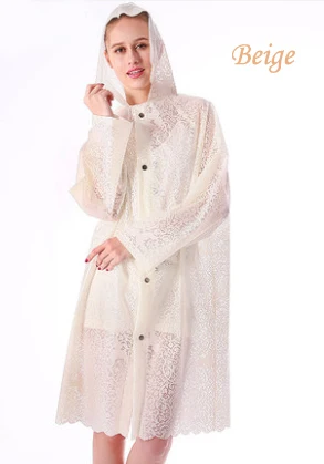 Женский Длинный плащ Тренч EVA Европейский кружевной дождевик с непромокаемой