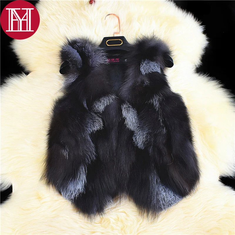 2021 новый стиль 100% природа натуральная кожа из меха черно бурой лисицы жилетка
