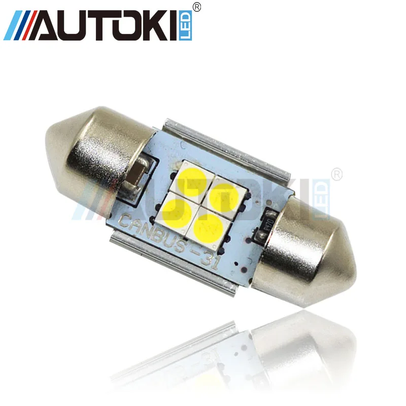 Бесплатная доставка Canbus двухконцевая Светодиодная лампа 3030 4SMD 28 мм 31 36 39 41 44