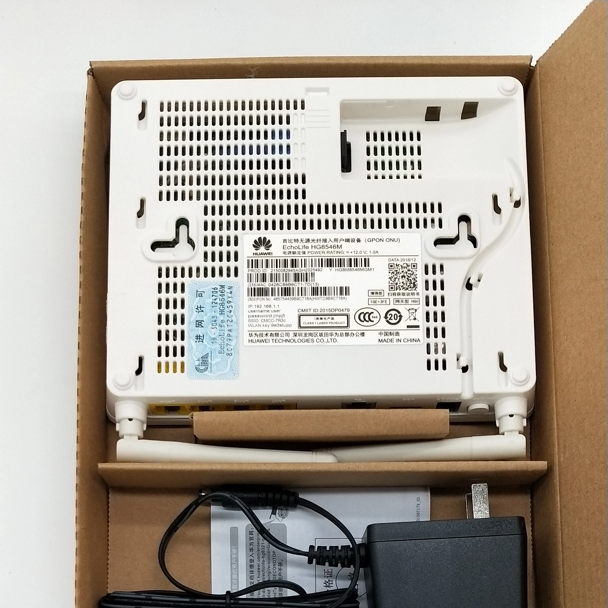 huawei HG8546M Gpon Oun волоконно-оптический маршрутизатор Ont волоконное оборудование английская версия с 1ge+ 3fe+ wifi+ voice+ usb