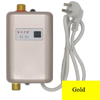 gold-digital ЕС Plug непрерывный водонагреватель настенный Электрический водонагреватель термостат быстрый нагрев Durchlauferhitzer Dusche 220 В - Цвет: gold-digital