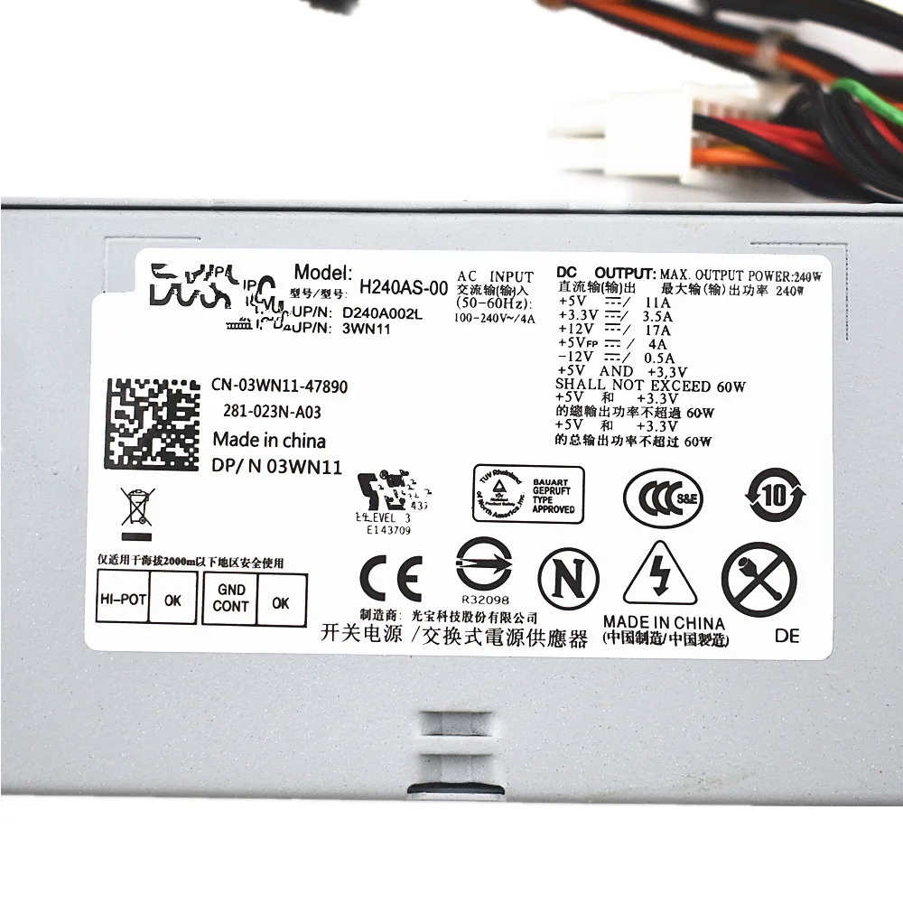 Блок питания для DELL OPTIPLEX 3010 390 790 990 SFF 2txym RV1C4 3WN11 592JG|Адаптеры ноутбуков| |