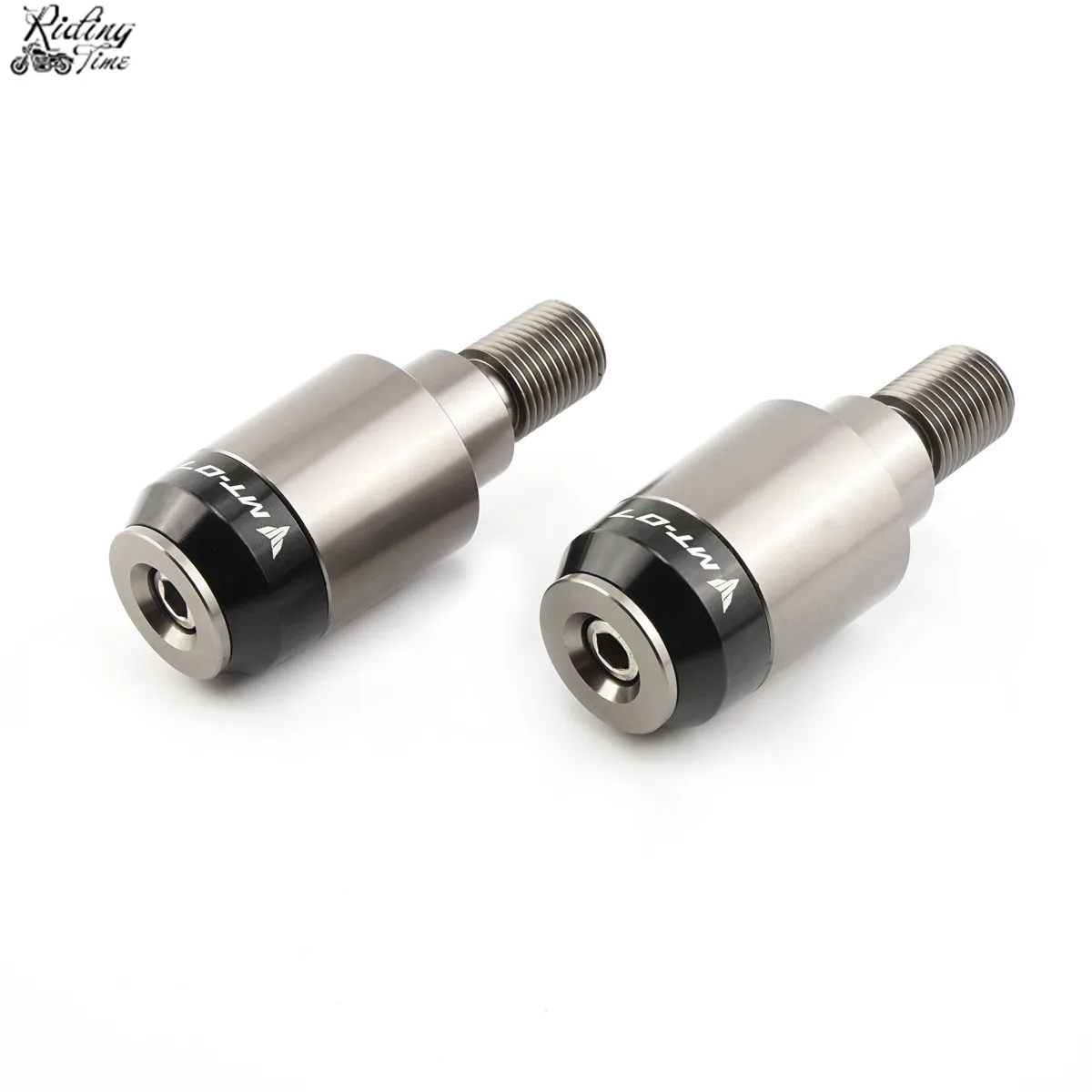 Titanium Motorcycle Handlebar Caps Grips Ends For Yamaha MT07 MT 07 FZ07 FZ 07 Handle Bar Ends Cap Grip End - Цвет: Titanium