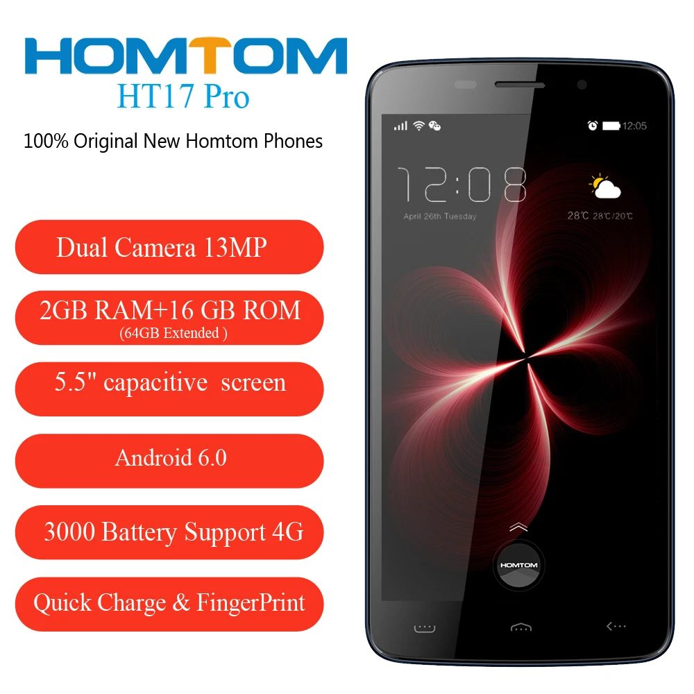 Оригинальный HOMTOM HT17 Pro смартфон 4 г Android 6 0 ядра 2 ГБ Оперативная память 16