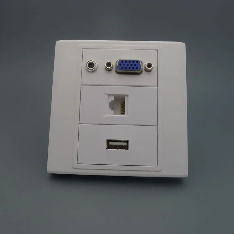 VGA 3 5 мм стерео аудио RJ45 и USB настенная пластина поддержка DIY|usb wall plate|wall platewall usb plate |