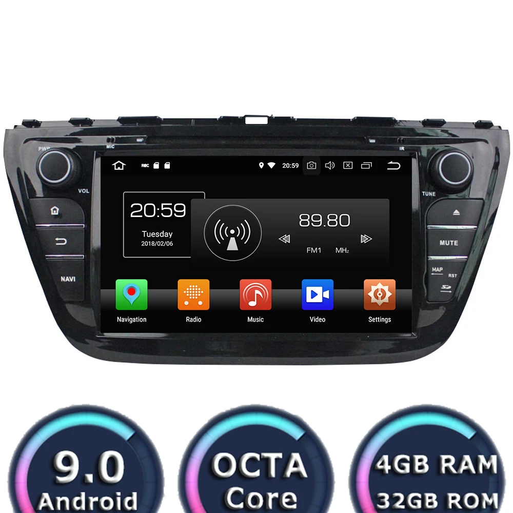 Roadlover Android 9 0 автомобильный ПК Мультимедийный DVD-плеер авторадио для Suzuki SX4 S Cross 2014