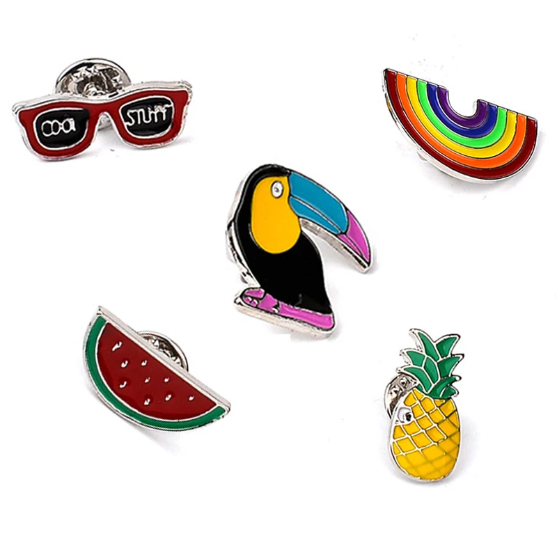 5 стилей новый мультфильм серии Diy брошь булавки джинсовая куртка Радуга арбуз