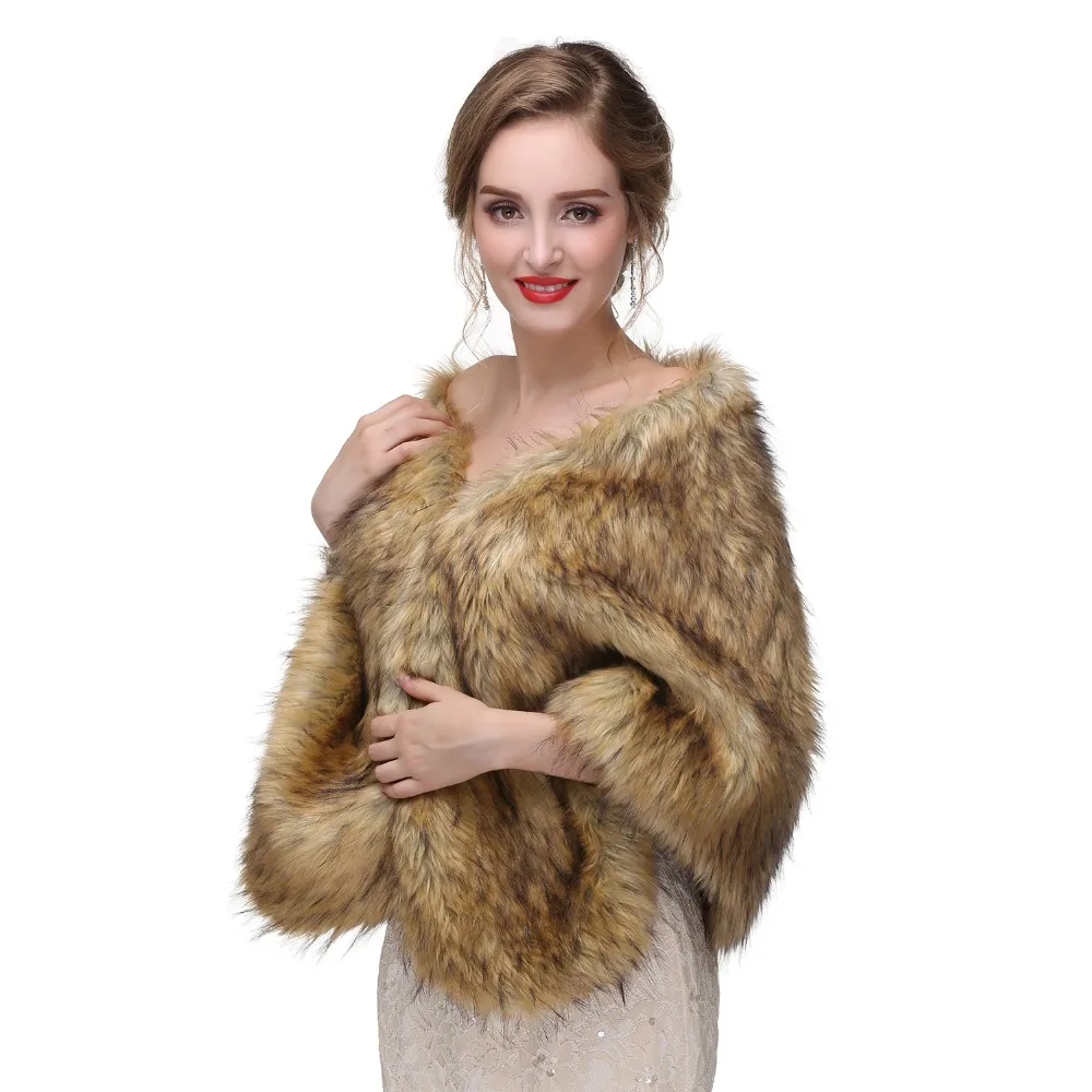Forevergracedress элегантные мягкие осенне-зимние свадебные обертывания из искусственного меха, куртки-болеро Свадебные пальто шали шарфы PJ417