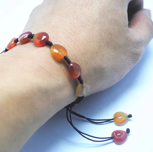 1 шт. Регулируемый ручной вязки браслет натуральный камень микс мощный мужской