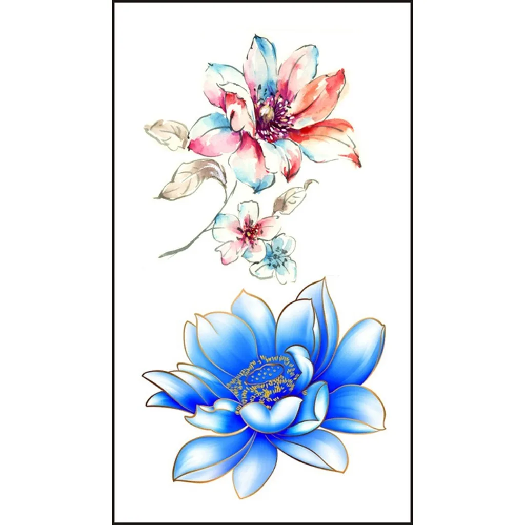 Лидер продаж женские цветы Переводные искусственные 3D татуировки для боди арта