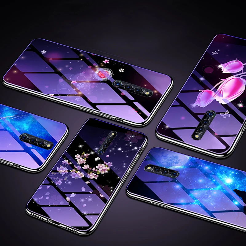 Smooth Plating Case For OPPO X27 Pro Latest Design Star Flower Glass Shell case oppo x27 Cover for Oppo x 27 pro Capa |