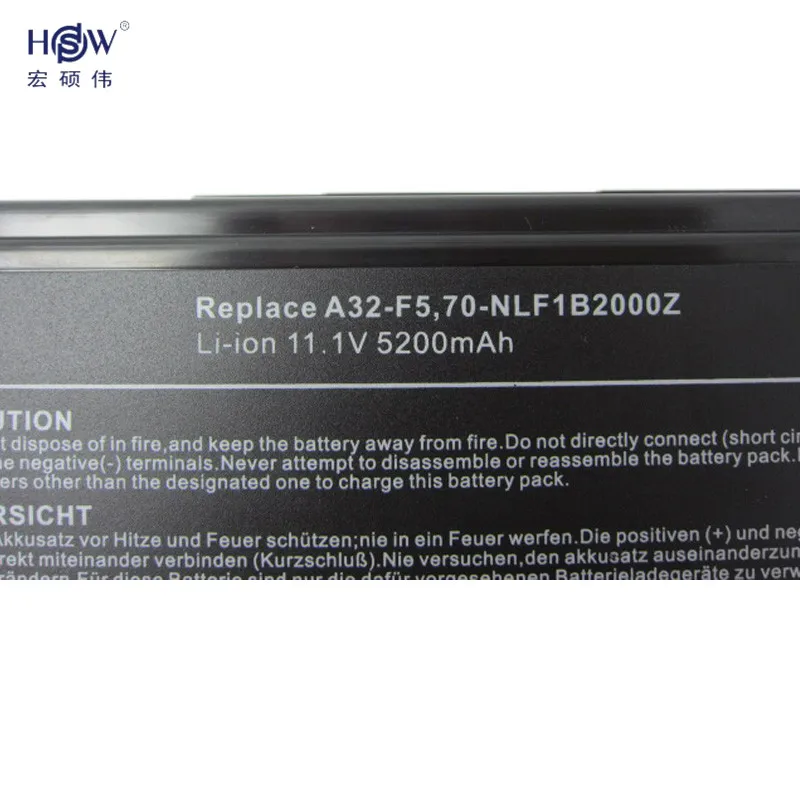 HSW 6 ячеистая для ноутбука Батарея Asus A32-F5 F5 F5C F5GL F5M F5N F5R F5RI F5SL F5Sr F5V F5VI F5VL F5Z X50 X50C X50M X50N