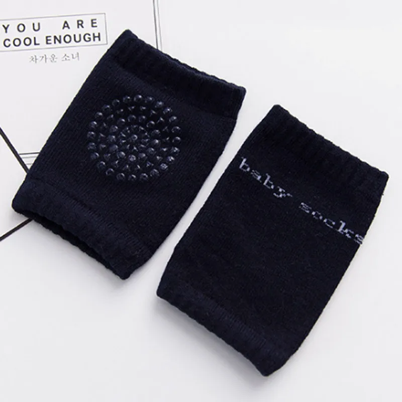 Navy Blue Гетры для малышей Нескользящие наколенники для маленьких мальчиков девочек протектор рукава Ползания одноцветное Цвет для От 0 до 2 лет - Цвет: Navy Blue