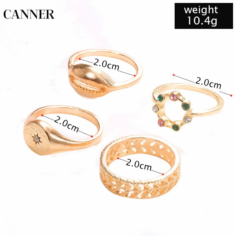 Автоклав 4 шт./компл. Красочные Стразы в виде ракушки кольцо для женщин богемном