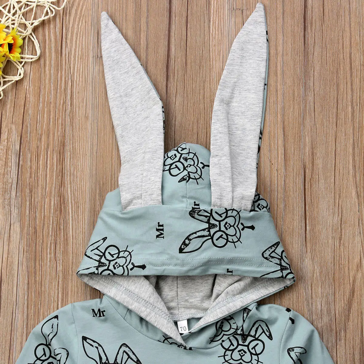 Cathery/модный топ с капюшоном кроликом для новорожденных девочек футболка + штаны