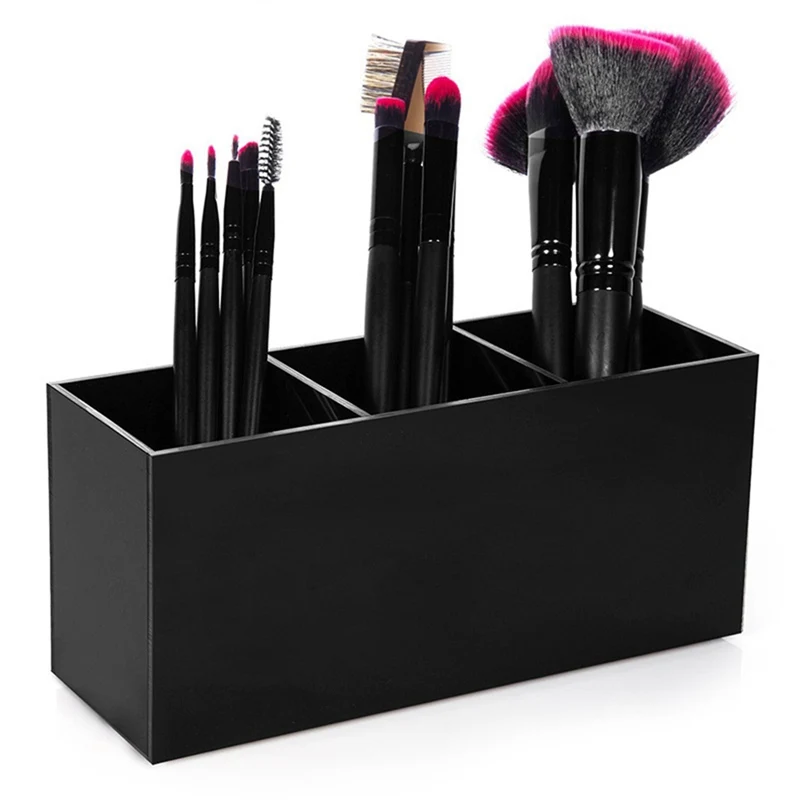 

Acrylic Cosmetics Organizer 3 Slot Brush Makeup Organizer Will Be More Beautiful Acrylic Cosmetic Eyebrow Pencil Nail Polish