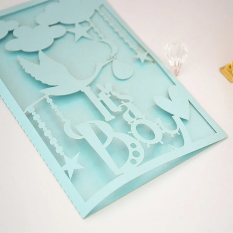 It's a girl baby shower supplies laser cut wedding invitation card | Дом и сад