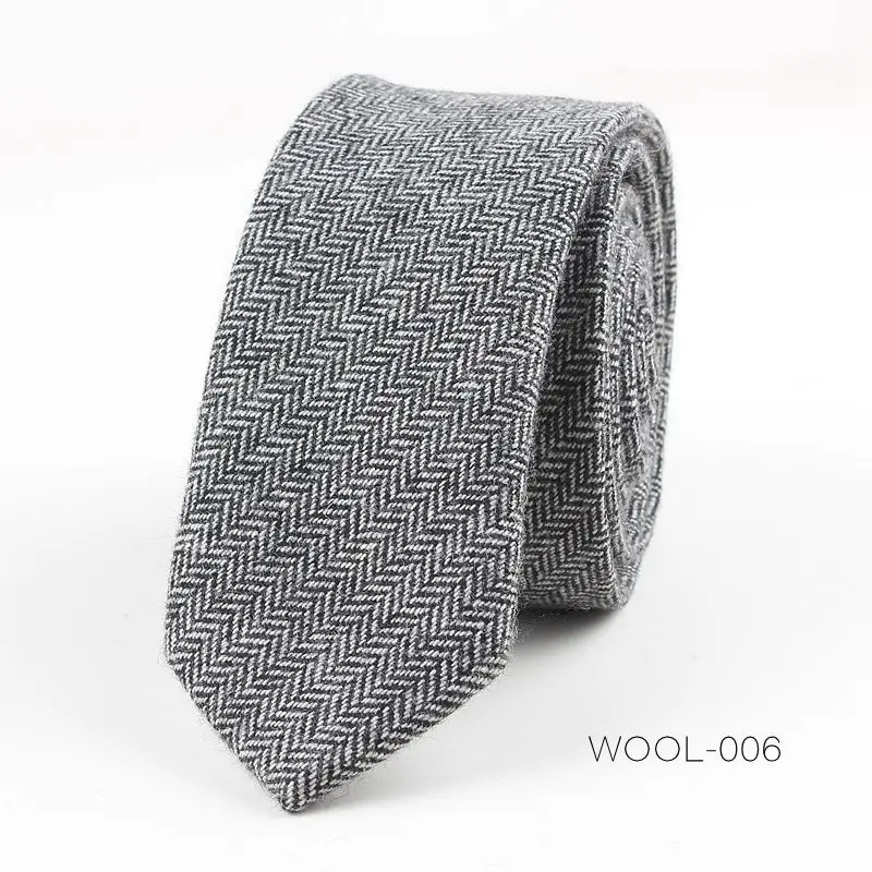 Wool-006 TagerWilen хорошее качество шерсть шеи галстуки для мужчин 6 см узкие Твердые Узкий галстук Gravata вечерние свадебные Бизнес Офис T-141 - Цвет: Wool-006