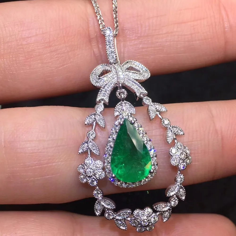 Ювелирные изделия настоящее чистое 18 K Белый Золотой ювелирные AU750 натуральный