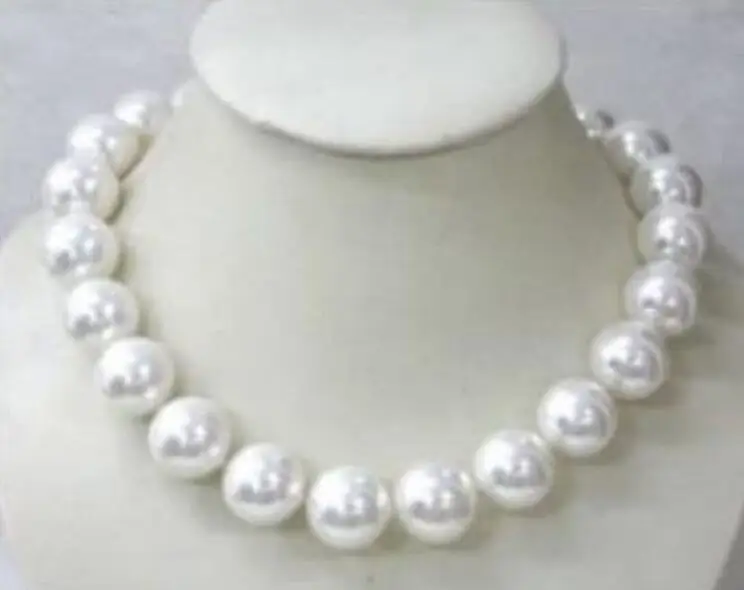 Gorgeous 18mm AAA white shell pearl necklace 18&quot 36&quot | Украшения и аксессуары