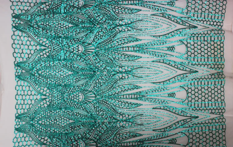 Кружевная ткань с зелеными блестками и бисером вышитый гипюр шнур для свадебного