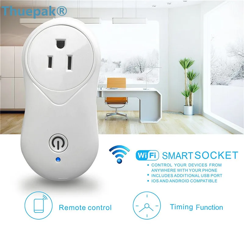 Thuepak Wi Fi Умный Гнездо Синхронизации Разъем Беспроводной Выход с Порт Зарядки
