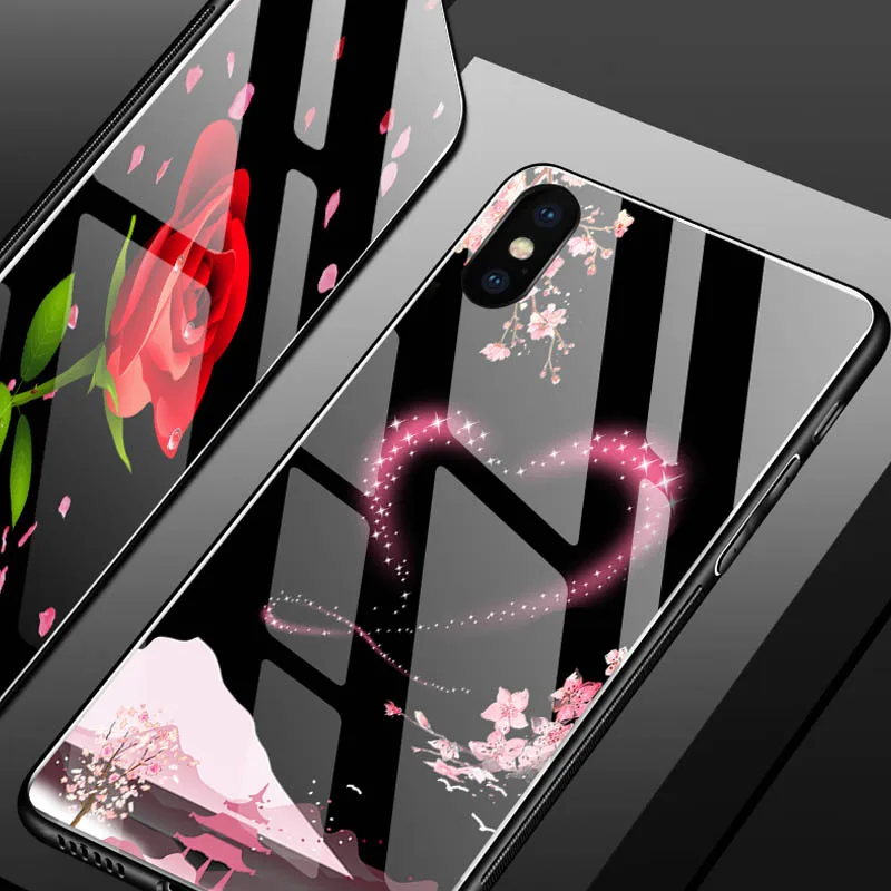 Закаленное стекло i 8 чехол для телефона iPhone Plus 7 6 S Тонкий силиконовый X XR XS MAX милый