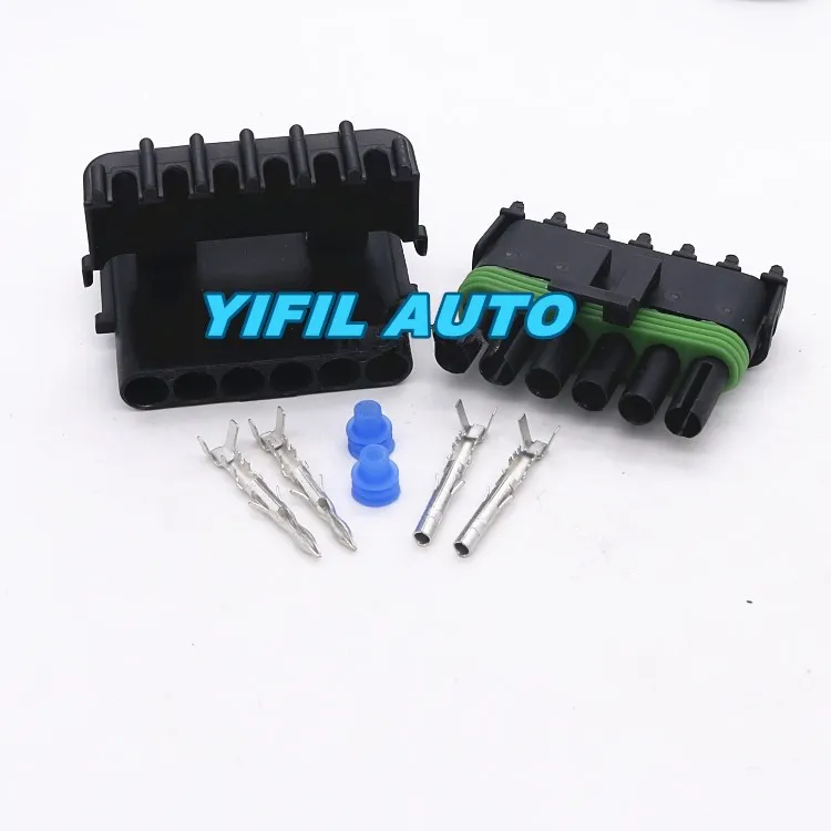 10 компл./лот 6 Pin/Way WeatherPak водонепроницаемый штекер для Delphi 12015799 12010975 | Автомобили и