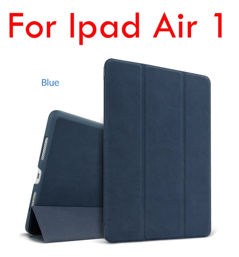 Dark blue for air 1 Чехол для iPad Air 2 Air 1 магнитный матовый кожаный умный чехол для iPad Air Чехол подставка флип Пробуждение/сон для iPad A1566 A1567 A1474 - Color: Dark blue for air 1