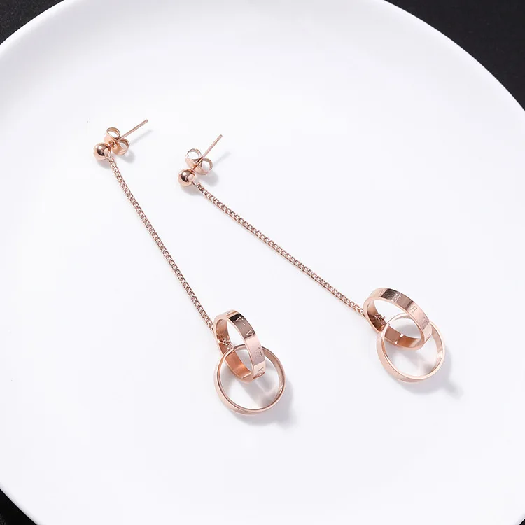 Корейский 2018 простой розовый с золотистым или титановым покрытием сталь двойной