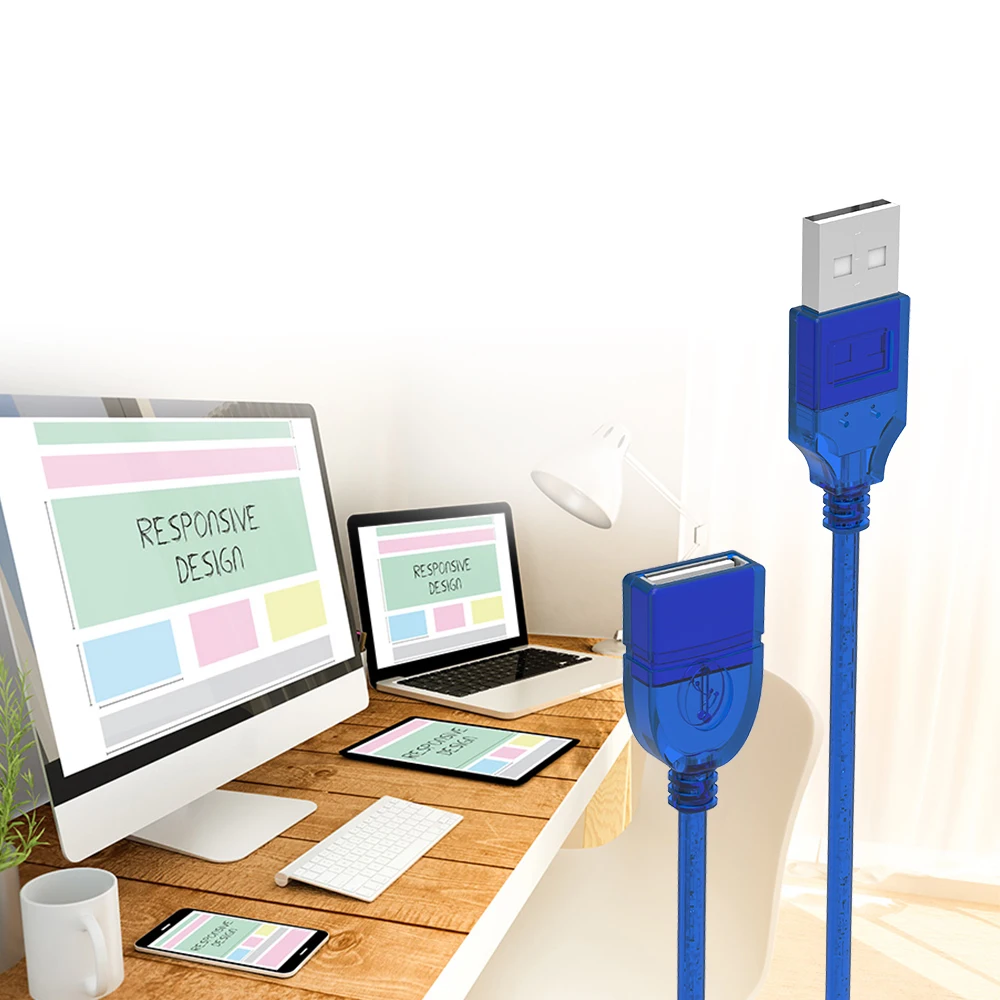 Высокое качество USB 2,0 A папа AM к USB 2,0 B Тип Женский удлинитель для принтера кабель USB2.0 кабель 0,3 м
