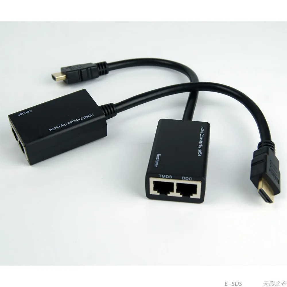 Новый высококачественный проводной HDMI удлинитель 30 м Отправитель/приемник от
