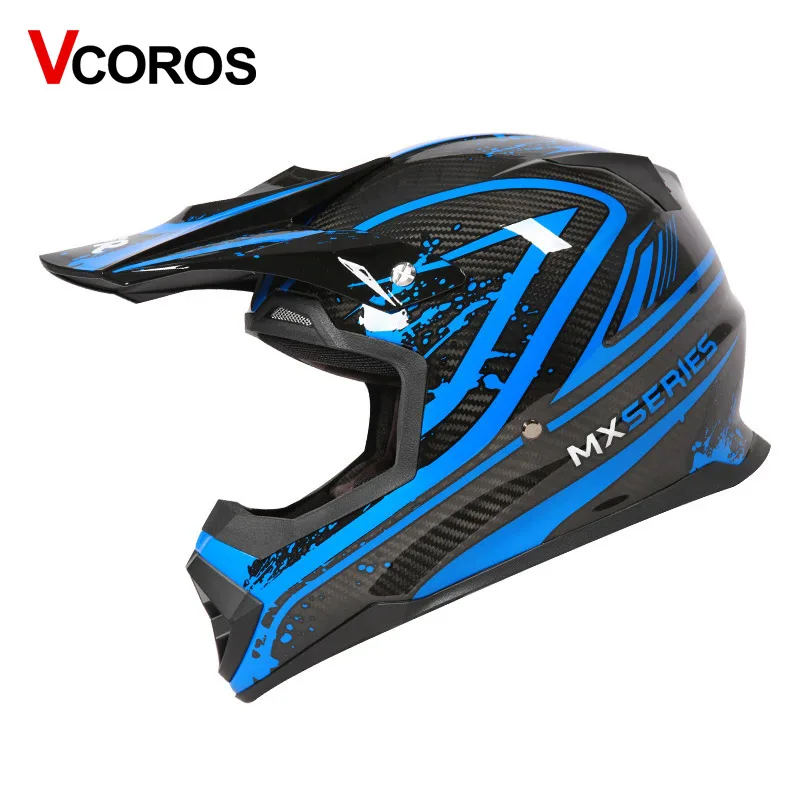 9 VCOROS углеродное волокно внедорожный мото rcycle шлем Легкий для мужчин ATV moto cross moto rbike гоночный шлем мото шлемы одобренный ECE - Цвет: 9