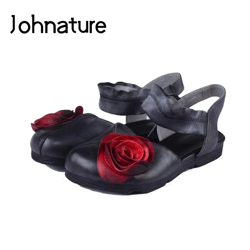 Johnature/Новинка 2020 года Летние повседневные сандалии из натуральной кожи с