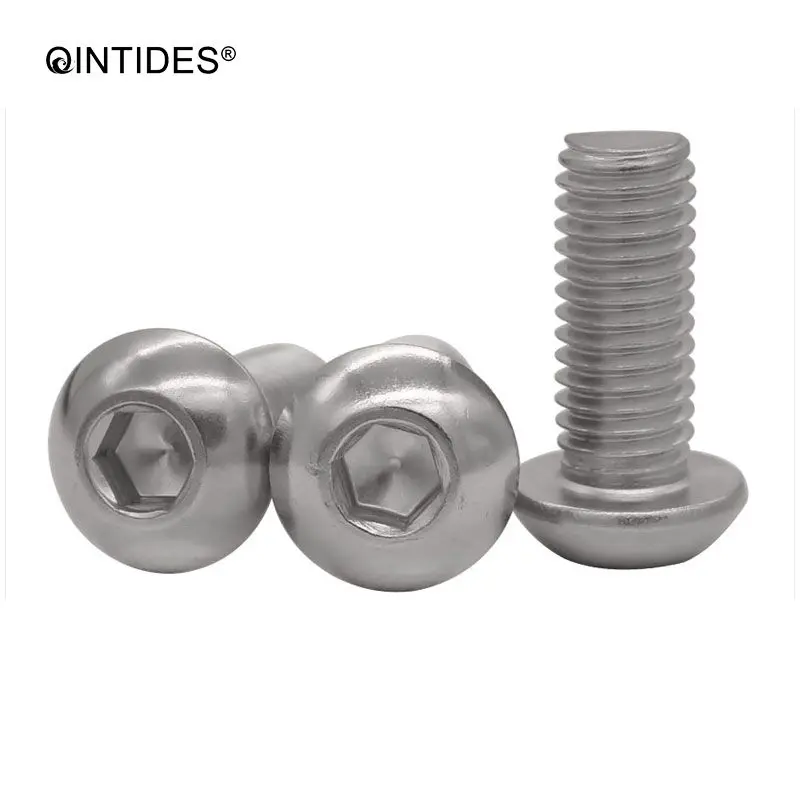 Винты с шестигранной головкой qinstindes M3 M4 M5 316 из нержавеющей стали с круглой головкой Винты с шестигранной головкой