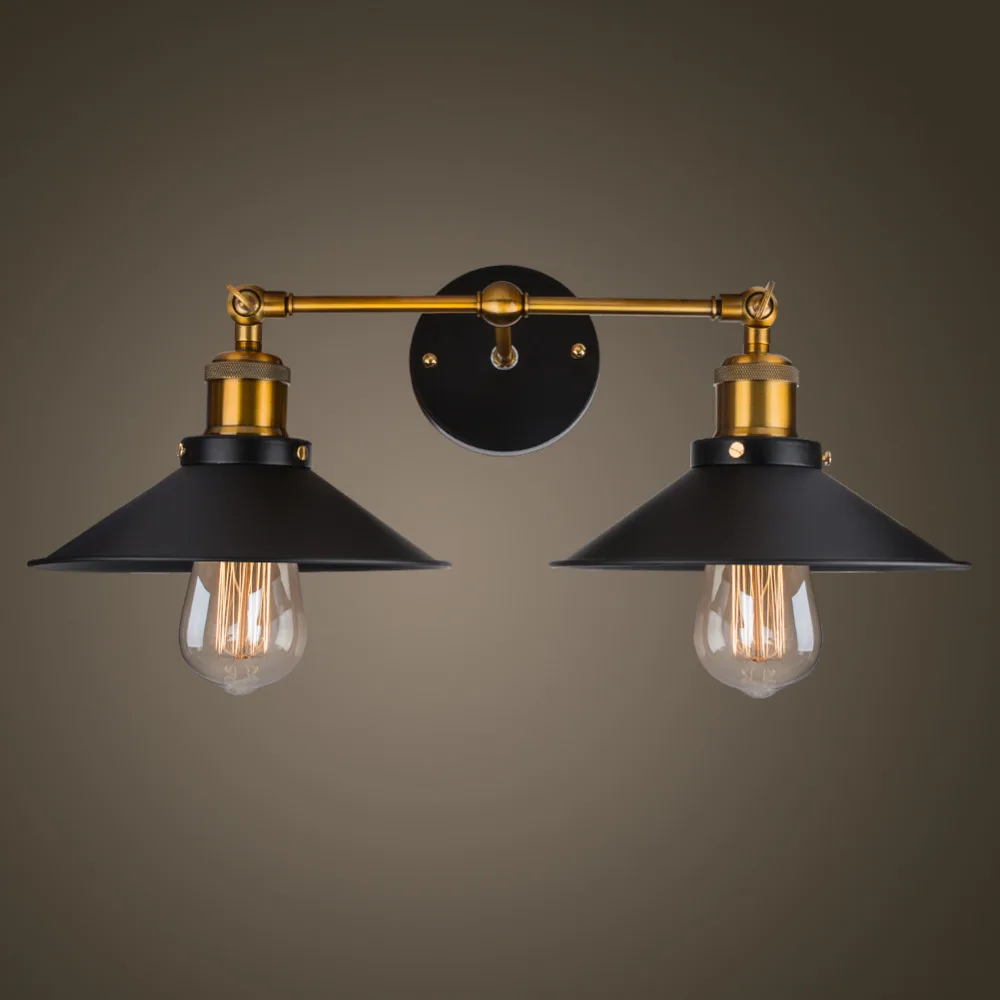 Modern Vintage Industrial Loft Metal Double Rustic Sconce Wall Light Lamp Indoor Lighting For Living Room Bedroom | Лампы и освещение