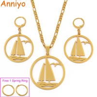 anniyo boats sailboat jewelry sets pendant necklaces earrings guam hawaii marshall micronesia habesha lakatoi gift 078421p