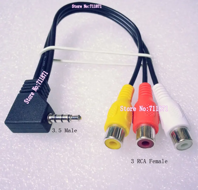 3 5 3RCA кабель штекер к RCA разъем 4 секции гнездо Аудио Видео мм AV R L аудио|3rca cable|audio