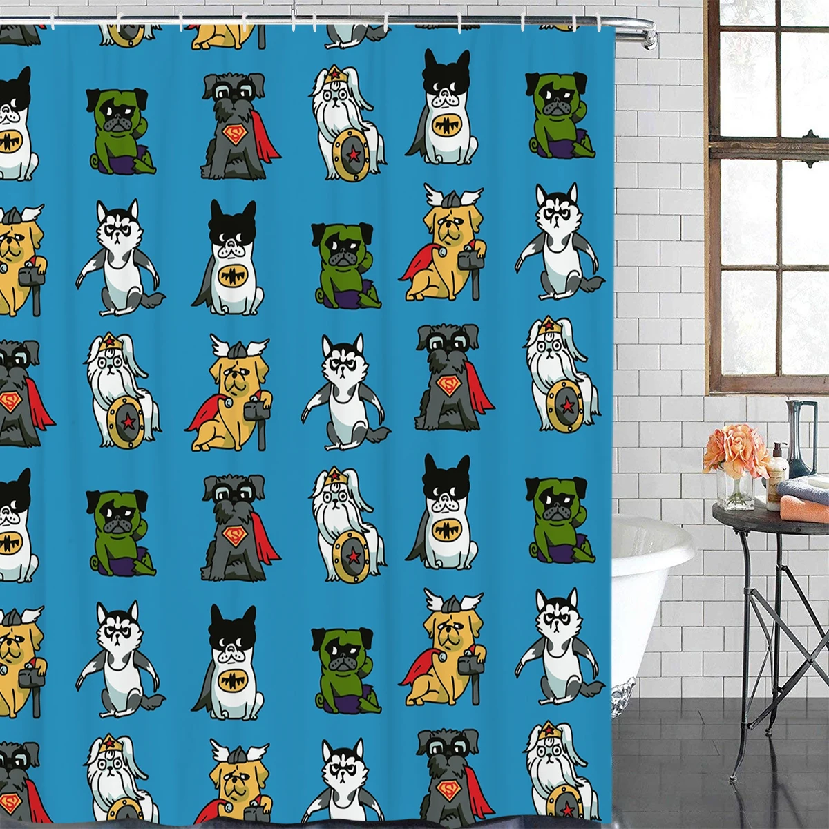 Супергерои щенки сверхдлинные тканевые занавески для ванной и душа декоративные