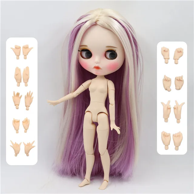 oily hair Фабрика blyth кукла 1/6 bjd белая кожа тела, новое матовое лицо резные губы с бровью индивидуальные лица, 30 см BL6025/2137/6122 - Цвет: oily hair
