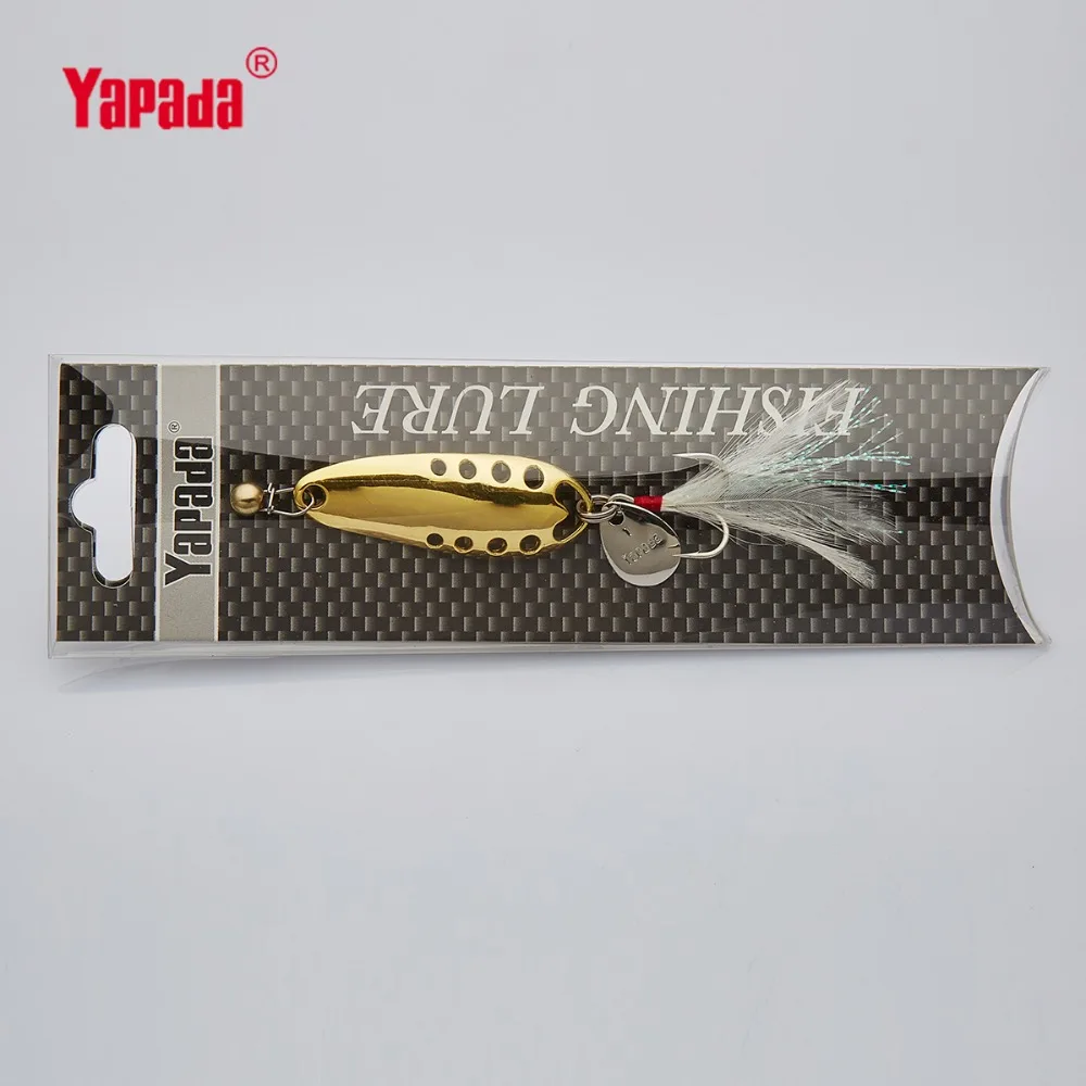 YAPADA ложка 015 Сплетница 10 г/15 г тройной крючок + перо Блестки многоцветные 49 мм/54 мм