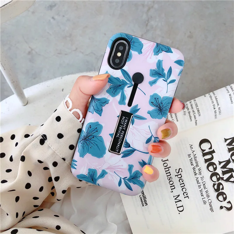 Для iphone 6 7 8 X XSMAX XR Модный чехол для телефона botany banana azalea flower Loop Ring s 11 11pro Max